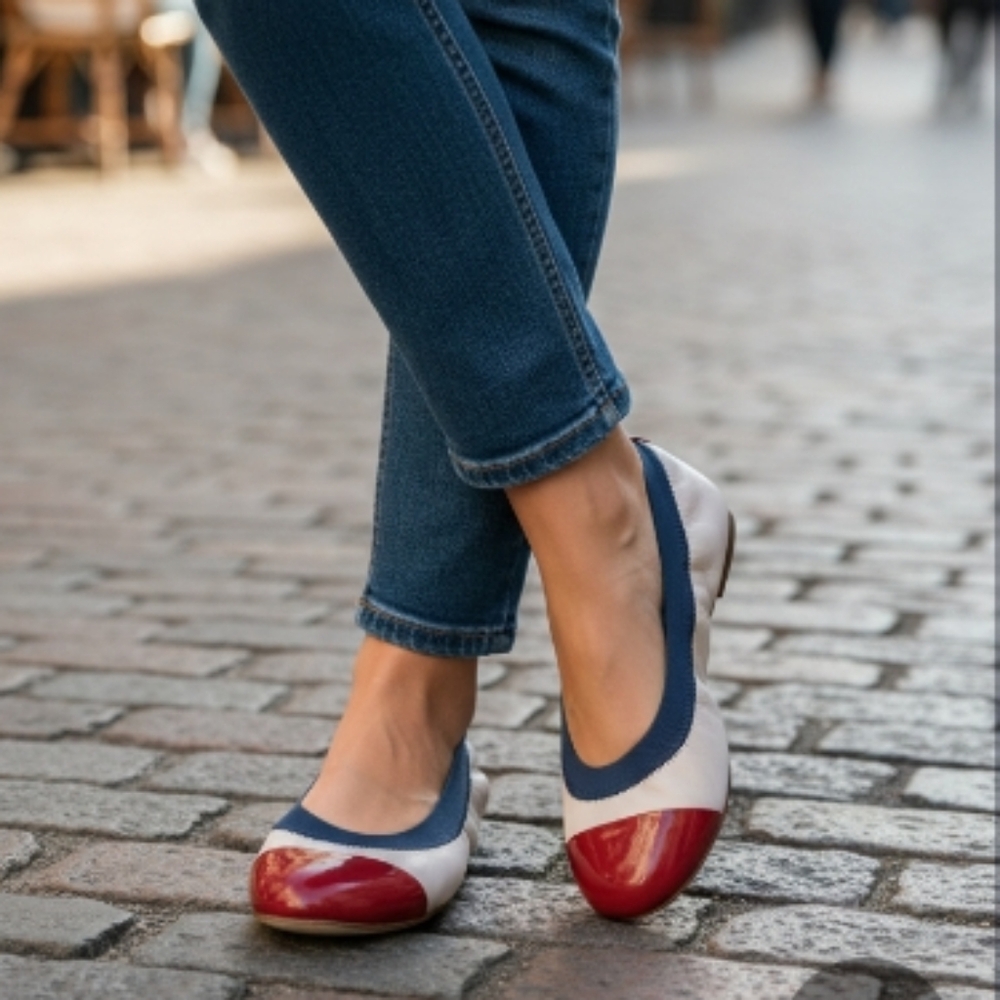 J. Crew Red, Blue, and White Women's Flats